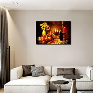 Fruit and Food Wine Wall Art Good Decor for Kitchen The Painting The Pictures Prints On Canvas Modern Artwork for Home Living Room Kitchen Restaurant