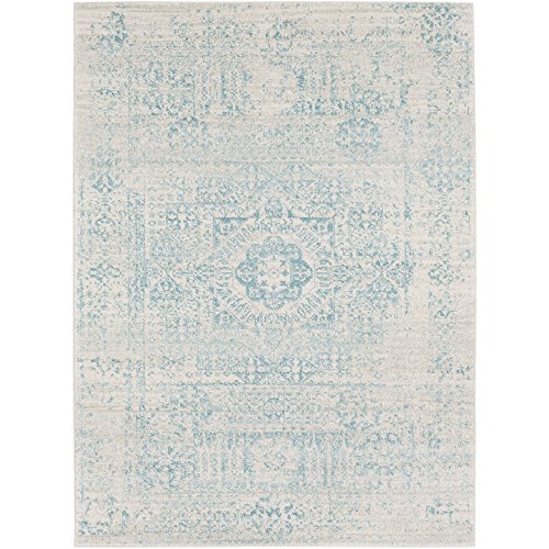 Valeria Teal and Beige Updated Traditional Area Rug 2' x 3'