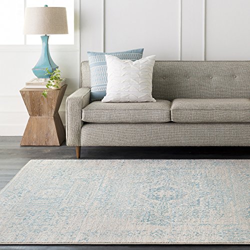 Valeria Teal and Beige Updated Traditional Area Rug 2' x 3'