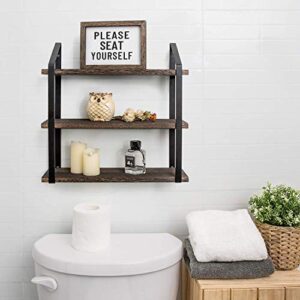 Mkono 1 Pcs Bathroom Decor Signs Farmhouse Rustic Box Sign Decorations Wooden Funny Bathroom Accessories Decor Signs for Shelves Both Sides with Sayings