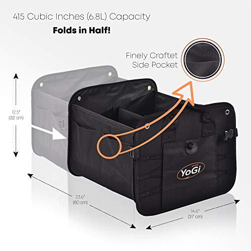 YoGi Prime Trunk and Backseat car Organizer, Trunk Storage Organizer Will Provides You The Most Storage Space Possible, Use It As A Back Seat Storage Car Cargo Organizer Black (Box Black)