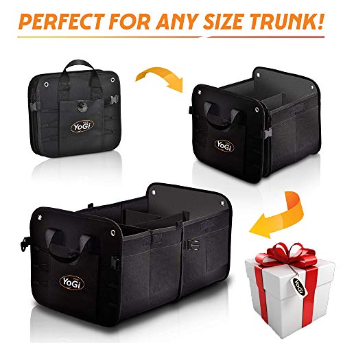 YoGi Prime Trunk and Backseat car Organizer, Trunk Storage Organizer Will Provides You The Most Storage Space Possible, Use It As A Back Seat Storage Car Cargo Organizer Black (Box Black)