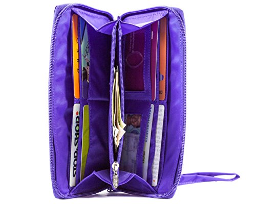 Big Skinny Women's Panther Clutch Slim Wallet, Holds Up to 40 Cards, Purple