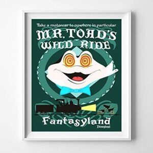disneyland mr.toad’s wild ride fantasyland wall art poster home decor print vintage artwork reproduction – unframed