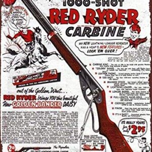 Isaric Tin Sign 1940 Daisy Red Ryder BB Gun Vintage Look Reproduction 8 x 12 Metal Sign