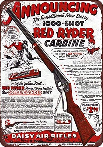 Isaric Tin Sign 1940 Daisy Red Ryder BB Gun Vintage Look Reproduction 8 x 12 Metal Sign