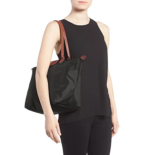 Longchamp Le Pliage Large Shoulder Tote Bag in Black