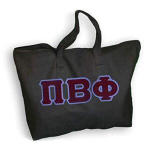 pi beta phi lettered tote bag black