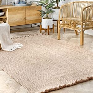 nuloom courtney braided indoor/outdoor area rug, 4′ x 6′, tan