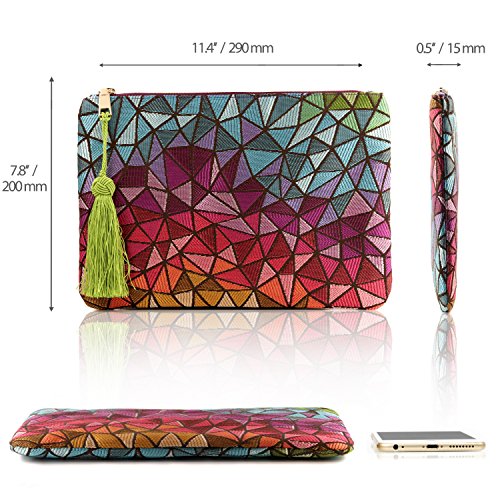 Otto Angelino Designer Women’s Bohemian & Fashion Clutch Purse - Multiple Slots Money, Cards, Smartphone - Ultra Slim