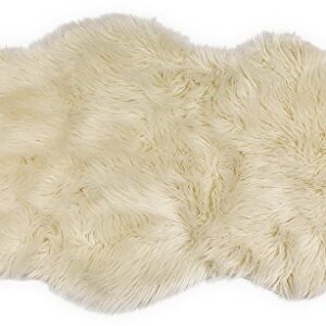 Nouvelle Legende® Faux Fur Sheepskin Premium Rug Single (23 in. X 40 in.) White