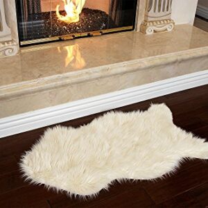 Nouvelle Legende® Faux Fur Sheepskin Premium Rug Single (23 in. X 40 in.) White