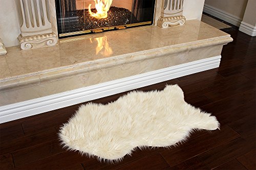 Nouvelle Legende® Faux Fur Sheepskin Premium Rug Single (23 in. X 40 in.) White