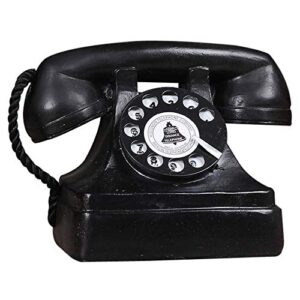 1 pack antique phone props – l 6-1/2″x w 4″ x h 5-1/4″ black creative vintage decorative phone – cafe bar window decoration home decor – microphone unremovable