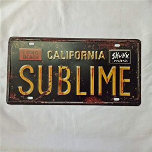 femiad 6 x 12 novelty funny sign sublime california vintage metal tin sign wall sign plaque poster for home bathroom and cafe bar pub, wall decor car vehicle license plate souvenir