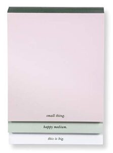 kate spade new york stacked desktop notepad, includes 3 memo pads with 75 sheets, colorblock