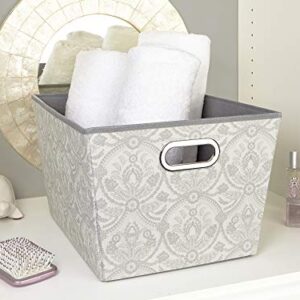 Laura Ashley Large Grommet Bin Basket Almeida Closet Storage, Dove Grey