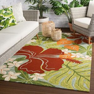 Jaipur Living Luau 8'10" x 11'9" Indoor and Outdoor Floral Area Rug, Multicolor/Blue