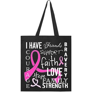 inktastic i have…inspirational words for survivors of breast cancer tote bag black 2b366