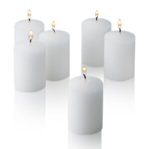 light in the dark white votive candles – box of 36 unscented bulk candles – 15 hour burn time – for weddings, restaurants, parties, spa and decorations.