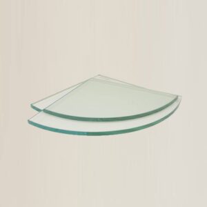 spancraft 6″ quarter round clear tempered glass shower corner shelf – glass only