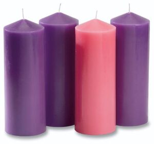 purple advent pillar candle set