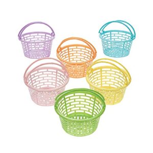 Pastel Round Easter Baskets - Set of 12 - Easter Party Supplies, Gift Baskets and Crafts