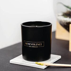 Premium Oud Wood Hand Poured Scented Candles, 8 oz | 45 Hour Burn, Long Lasting, Highly Scented, All Natural Soy Candles | Relaxing Aromatherapy Candle with Matte Black Glass Gift Box