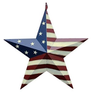 patriotic metal barn star hanging wall decor 3d dimensional star barn outdoor indoor 4th of july decoration