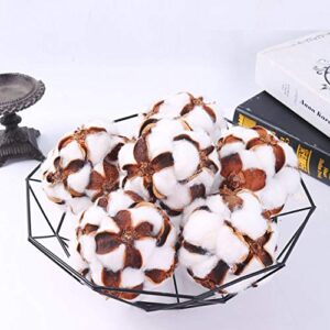 Bibelot Set of 6 Decorative Balls, Bowl Fillers, Cotton Farmhouse Decor 4.5"