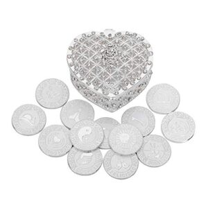 tingku spanish silver wedding unity coins set arras de boda wedding arras coins ceremony souvenirs accessories with heart shaped box
