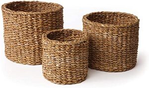 napa home & garden seagrass small round baskets, set of 3