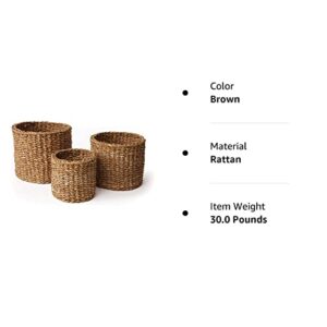 Napa Home & Garden Seagrass Small Round Baskets, Set of 3