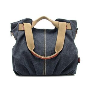 cy women’s beach bag casual canvas daily purse hobo shoulder bag cross-body handbag shopping bag,black