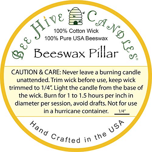 Bee Hive Candles 100% Pure Beeswax Pillar Candle (2" x 3" (3-Pack))