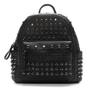jozzyapa black faux leather studded backpack purse rhinestone backpack purse gothic motorcycle biker backpack purse mall goth bag gothic gifts for women