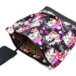 Betty Boop Canvas Shopping Bag with Coin Purse (Multi)