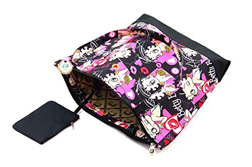 Betty Boop Canvas Shopping Bag with Coin Purse (Multi)