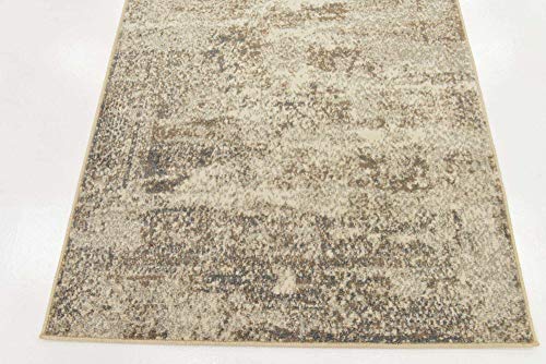 Unique Loom Tuareg Collection Distressed Abstract Traditional Vintage Area Rug, 4 ft x 6 ft, Beige/Brown