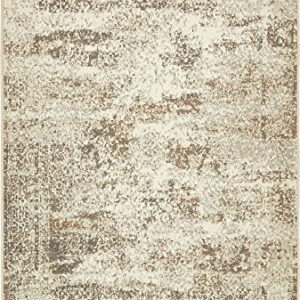 Unique Loom Tuareg Collection Distressed Abstract Traditional Vintage Area Rug, 4 ft x 6 ft, Beige/Brown