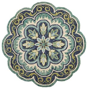 lr home dazzle area rug, 4′ round, green