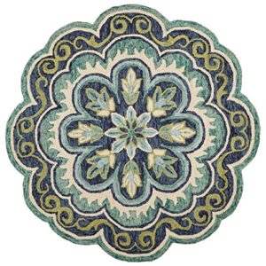 LR Home Dazzle Area Rug, 4' Round, Green