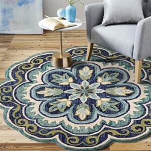 LR Home Dazzle Area Rug, 4' Round, Green