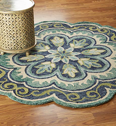 LR Home Dazzle Area Rug, 4' Round, Green