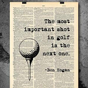 Ben Hogan Golf Quote - Dictionary Art Print - Vintage Dictionary Art Decor Home Vintage Art Abstract Prints Wall Art for Home Decor Wall Decorations - Print Only D190