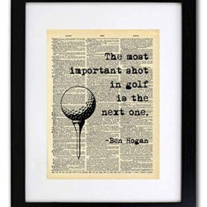 Ben Hogan Golf Quote - Dictionary Art Print - Vintage Dictionary Art Decor Home Vintage Art Abstract Prints Wall Art for Home Decor Wall Decorations - Print Only D190