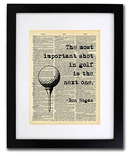 Ben Hogan Golf Quote - Dictionary Art Print - Vintage Dictionary Art Decor Home Vintage Art Abstract Prints Wall Art for Home Decor Wall Decorations - Print Only D190