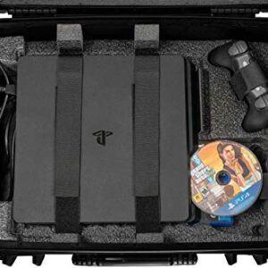 Case Club Gaming Station to fit Playstation 4. Portable Gaming Station with Built-in Monitor & Storage for PS4 Controllers & Games