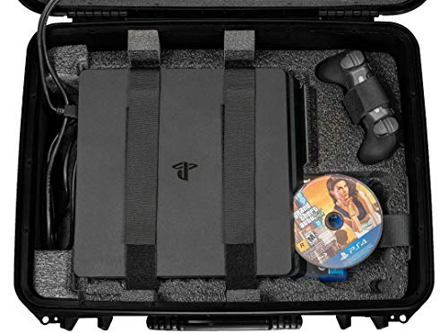 Case Club Gaming Station to fit Playstation 4. Portable Gaming Station with Built-in Monitor & Storage for PS4 Controllers & Games