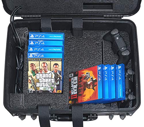 Case Club Gaming Station to fit Playstation 4. Portable Gaming Station with Built-in Monitor & Storage for PS4 Controllers & Games